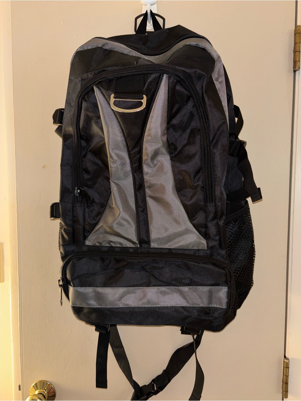 Black and Gray unisex Multi-Pocket Backpack
